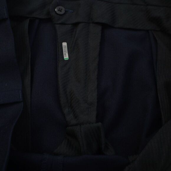 Joseph Abboud Dress Pants Polyester Wool Blue Pleated Cuffed Mid RIse 38/30 Line - Picture 7 of 7